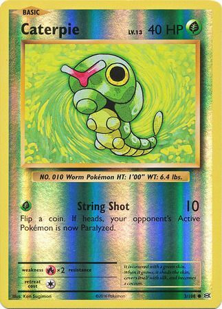 Pokemon Card XY Evolutions 3/108 Caterpie Reverse Holo Common