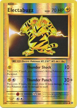 Pokemon Card XY Evolutions 41/108 Electabuzz Reverse Holo Common