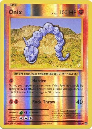 Pokemon Card XY Evolutions 61/108 Onix Reverse Holo Common