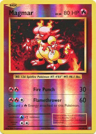 Pokemon Card XY Evolutions 20/108 Magmar Reverse Holo Uncommon