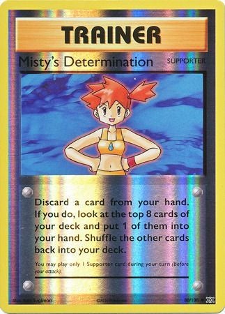 Pokemon Card XY Evolutions 80/108 Misty's Determination Supporter Reverse Holo Uncommon