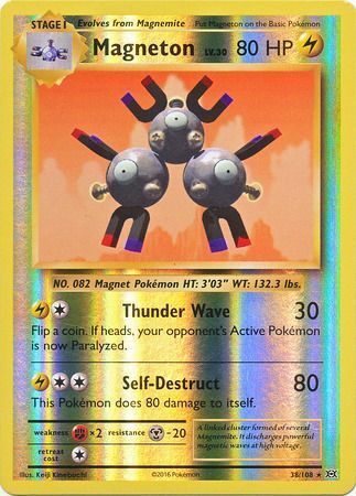 Pokemon Card XY Evolutions 38/108 Magneton Reverse Holo Rare