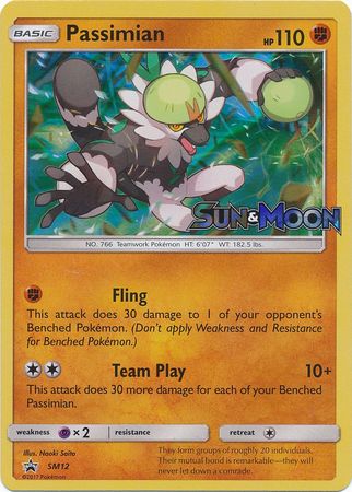 Pokemon Card SM Black Star Promos SM12 Passimian Prerelease promo