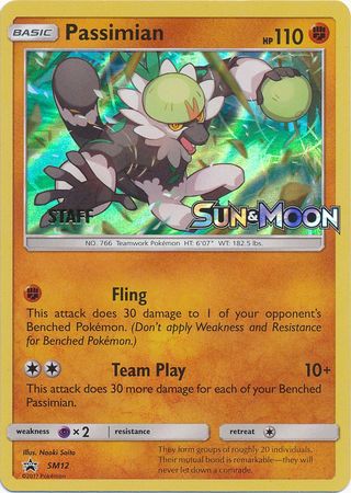 Pokemon Card SM Black Star Promos SM12 Passimian Staff Prerelease