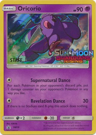 Pokemon Card SM Black Star Promos SM19 Oricorio Staff Prerelease promo