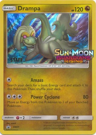 <transcy>Pokemon Karte SM Black Star Promos SM21 Drampa Staff Prerelease Promo</transcy>