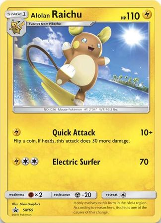 <transcy>بطاقة بوكيمون SM Black Star Promos SM65 Alolan Raichu</transcy>