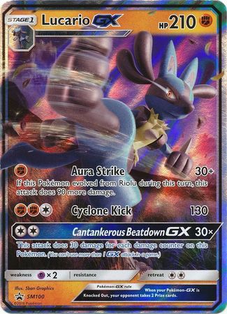 <transcy>Pokemon Card SM Black Star Promos SM100 Lucario GX</transcy>