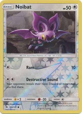 Pokemon Card Forbidden Light 100/131 Noibat Reverse Holo Common *MINT*