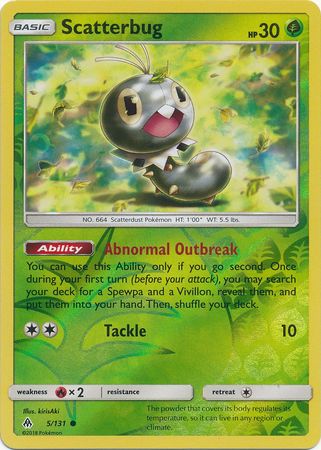 Pokemon Card Forbidden Light 5/131 005/131 Scatterbug Reverse Holo Common *MINT*