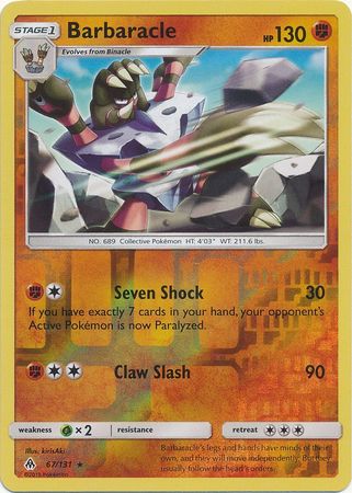 Pokemon Card Forbidden Light 67/131 067/131 Barbaracle Reverse Holo Rare *MINT*