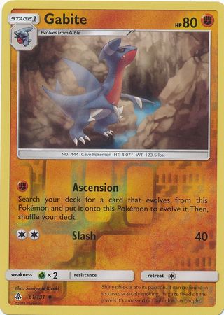 Pokemon Card Forbidden Light 61/131 061/131 Gabite Reverse Holo Uncommon *MINT*