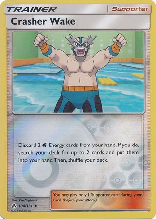 Pokemon Card Forbidden Light 104/131 Crasher Wake Supporter Reverse Holo Uncommon *MINT*