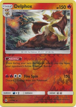 Pokemon Card Forbidden Light 17/131 017/131 Delphox Reverse Holo Rare *MINT*