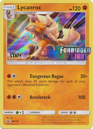 <transcy>Pokemon-kort SM Black Star-kampagner SM118 Lycanroc Staff Kampagne til forudgivelse</transcy>