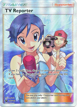 Pokemon Card 167/168 Celestial Storm TV Reporter Supporter Full Art Rare