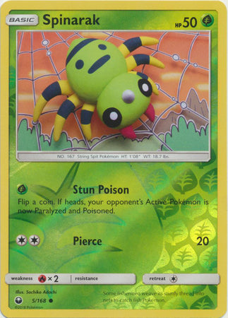 Pokemon Card Celestial Storm 5/168 Spinarak Pokemon Reverse Holo Common *MINT*