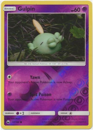 Pokemon Card Celestial Storm 57/168 Gulpin Pokemon Reverse Holo Common *MINT*
