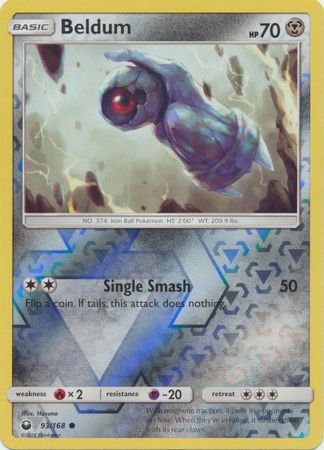 بطاقة بوكيمون Celestial Storm 93/168 Beldum Pokemon Reverse Holo Common *MINT*