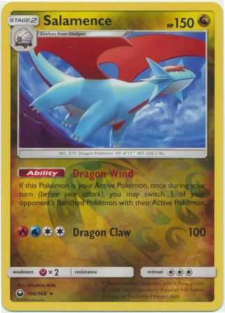 Pokemon Card Celestial Storm 106/168 Salamence Pokemon Reverse Holo Rare *MINT*