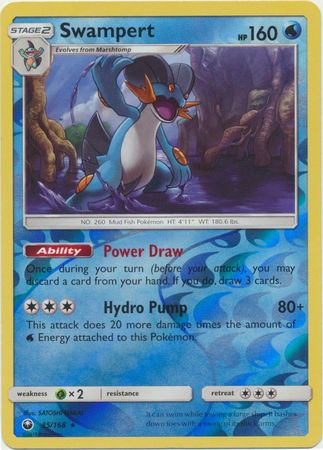 Pokemon Card Celestial Storm 35/168 Swampert Pokemon Reverse Holo Rare *MINT*