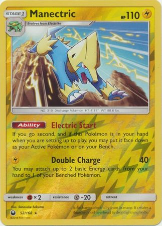 Pokemon Card Celestial Storm 52/168 Manectric Pokemon Reverse Holo Rare *MINT*