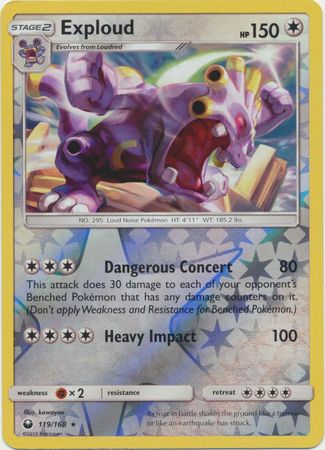 Pokemon Card Celestial Storm 119/168 Exploud Pokemon Reverse Holo Rare *MINT*