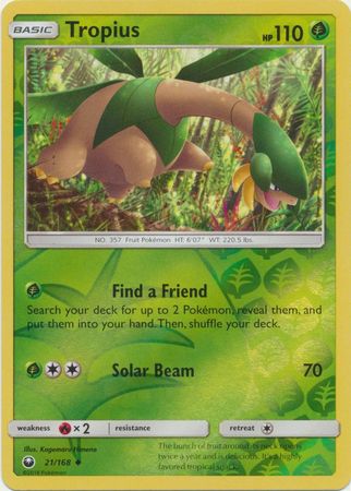 Pokemon Card Celestial Storm 21/168 Tropius Pokemon Reverse Holo Uncommon *MINT*
