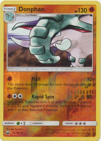 Pokemon Card Celestial Storm 73/168 Donphan Pokemon Reverse Holo Uncommon *MINT*