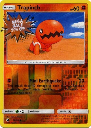 Pokemon Card Dragon Majesty 32/070 032/070 Trapinch Common Reverse Hol –  Brokenvase Games