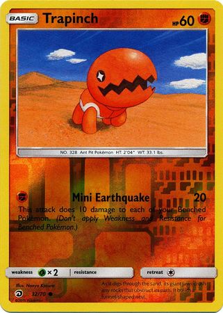 Pokemon Card Dragon Majesty 32/070 032/070 Trapinch Common Reverse Holo