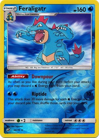 Pokemon Card Dragon Majesty 24/70 Feraligatr Pokemon Reverse Holo Rare *MINT*