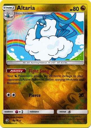 Pokemon Card Dragon Majesty 40/70 Altaria Pokemon Reverse Holo Rare *MINT*