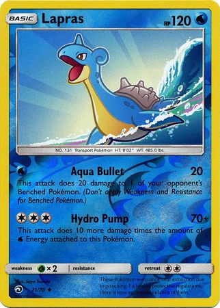 <transcy>Pokemon Card Dragon Majesty 21/070 021/070 Lapras Ikke almindelig Reverse Holo</transcy>