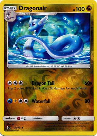 Pokemon Card Dragon Majesty 36/70 Dragonair Pokemon Reverse Holo Uncommon *MINT*