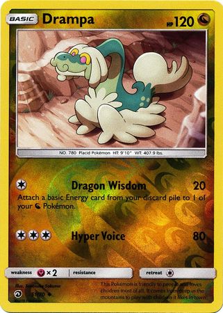 Pokemon Card Dragon Majesty 51/70 Drampa Pokemon Reverse Holo Uncommon *MINT*