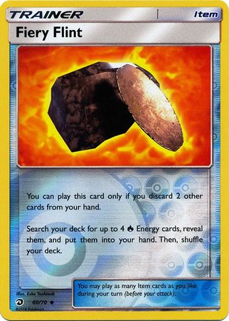 Pokemon Card Dragon Majesty 60/70 Fiery Flint Trainer Reverse Holo Uncommon *MINT*