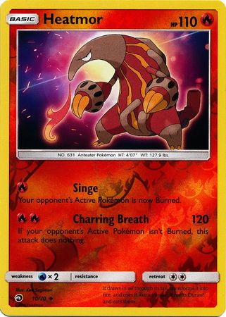 <transcy>Pokemon Card Dragon Majesty 10/070 010/070 Heatmor Ikke almindelig Reverse Holo</transcy>