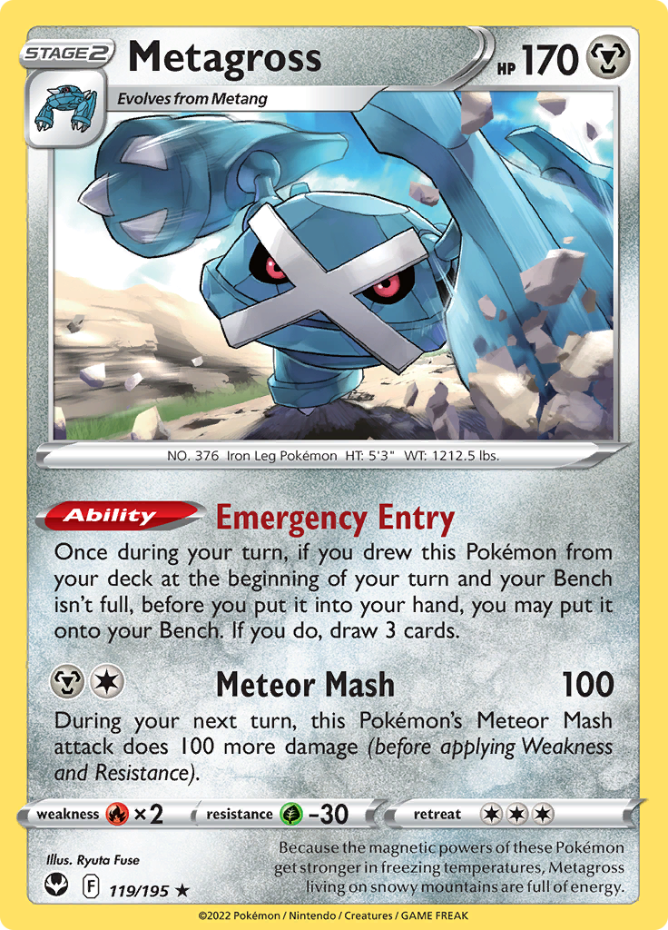 Pokemon Card Silver Tempest 119/195 Metagross Holo Rare *MINT* – Brokenvase  Games