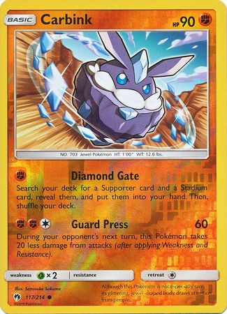 Pokemon Card Lost Thunder 117/214 Carbink Reverse Holo Common *MINT*