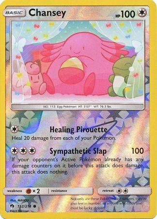 Pokemon Card Lost Thunder 152/214 Chansey Reverse Holo Common *MINT*