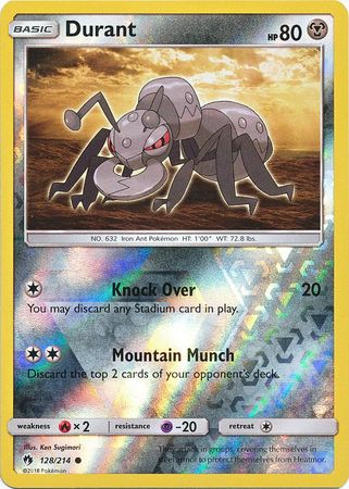 Pokemon Card Lost Thunder 128/214 Durant Reverse Holo Common *MINT*