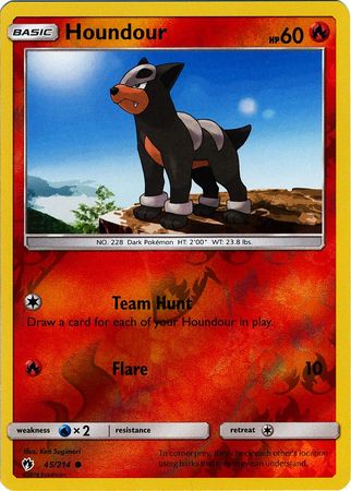Pokemon Card Lost Thunder 45/214 045/214 Houndour Reverse Holo Common *MINT*