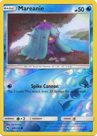Pokemon Card Lost Thunder 68/214 068/214 Mareanie Reverse Holo Common *MINT*