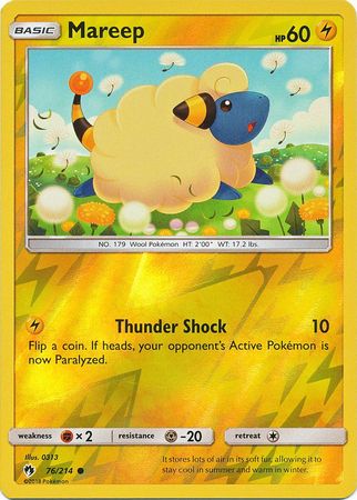 pokemon card mareep Pokemon Card Lost Thunder 76/214 076/214 Mareep Reverse Holo Common *M – Brokenvase Games