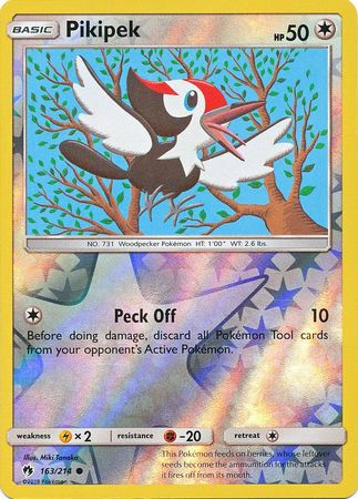 Pokemon Card Lost Thunder 163/214 Pikipek Reverse Holo Common *MINT*