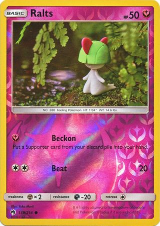 Pokemon Card Lost Thunder 139/214 Ralts Reverse Holo Common *MINT*