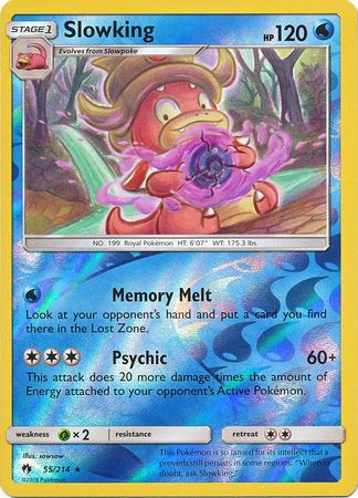 Pokemon Card Lost Thunder 55/214 055/214 Slowking Reverse Holo Rare *MINT*