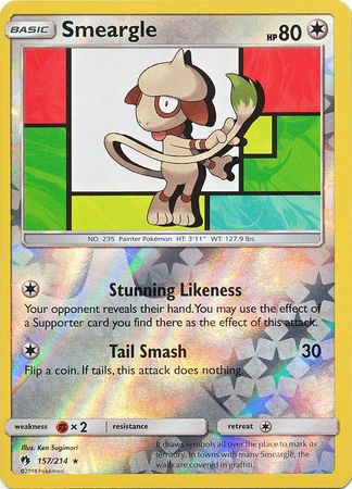 Pokemon Card Lost Thunder 157/214 Smeargle Reverse Holo Rare *MINT*
