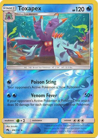Pokemon Card Lost Thunder 69/214 069/214 Toxapex Reverse Holo Rare *MINT*